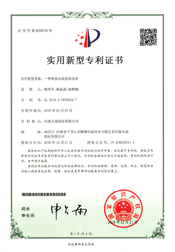 一种带放水底座的水杯